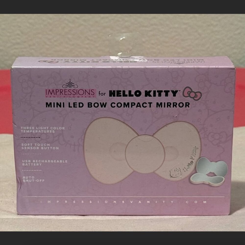 Sanrio Hello Kitty Impressions Mini LED Bow Compact Mirror
